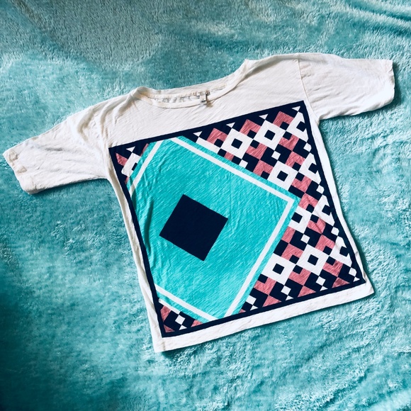 J. Crew Tops - J. Crew | Diamond Tile Slouchy Graphic Tee